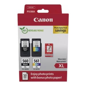 Canon PG-560XL/CL-561XL Photo Value Pack – Sort + Farge