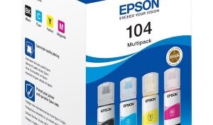Epson EcoTank 104 Blekkflasker – Sort/Cyan/Magenta/Gul (4-pakning)