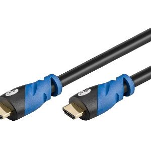 Goobay HDMI 2.0 Premium-kabel med Ethernet 1,5 m – Sort/Blå